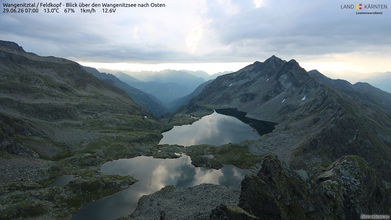Archiv Foto Webcam Feldkopf - Blick über den Wangenitzsee nach Osten