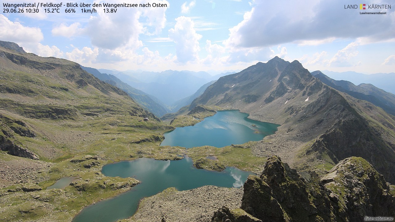 Archiv Foto Webcam Feldkopf - Blick über den Wangenitzsee nach Osten