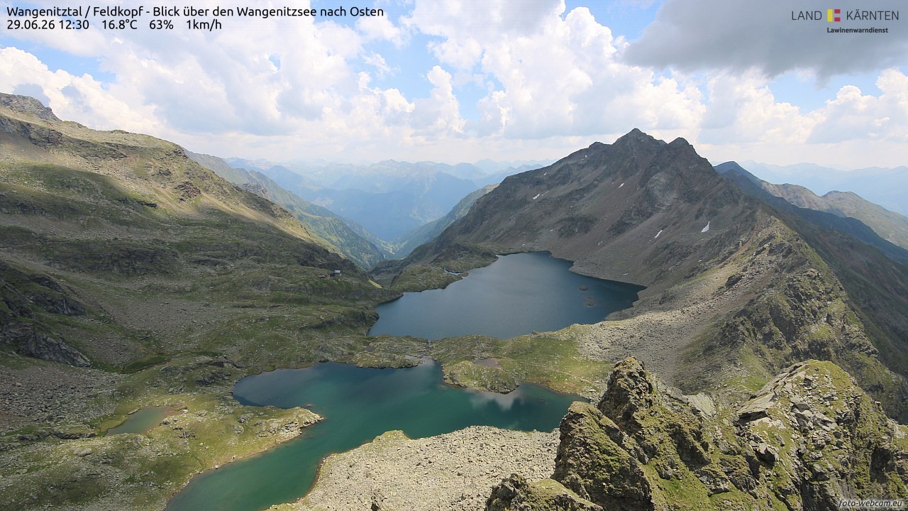 Archiv Foto Webcam Feldkopf - Blick über den Wangenitzsee nach Osten