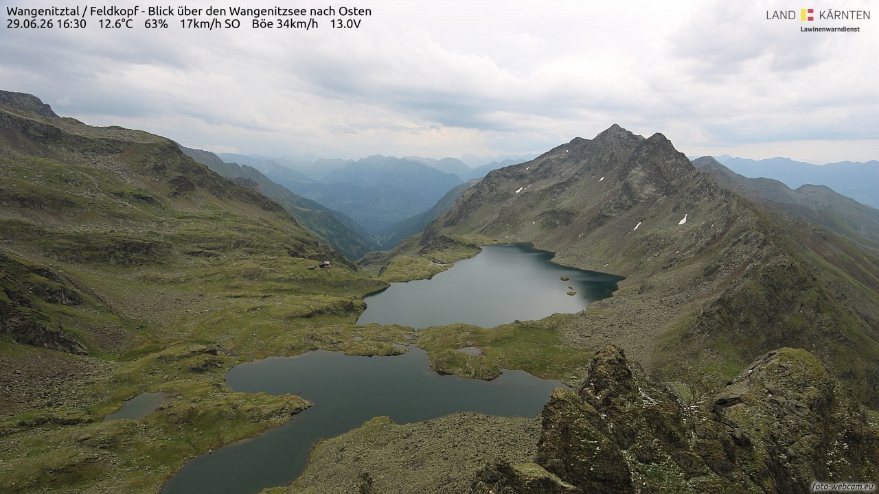 Archiv Foto Webcam Feldkopf - Blick über den Wangenitzsee nach Osten