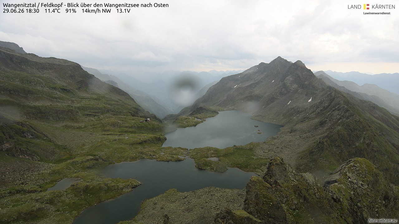 Archiv Foto Webcam Feldkopf - Blick über den Wangenitzsee nach Osten