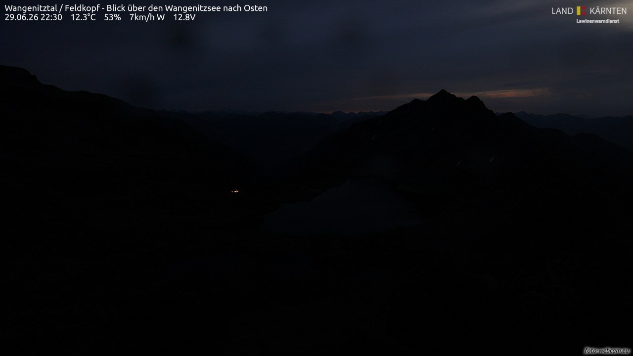 Archiv Foto Webcam Feldkopf - Blick über den Wangenitzsee nach Osten