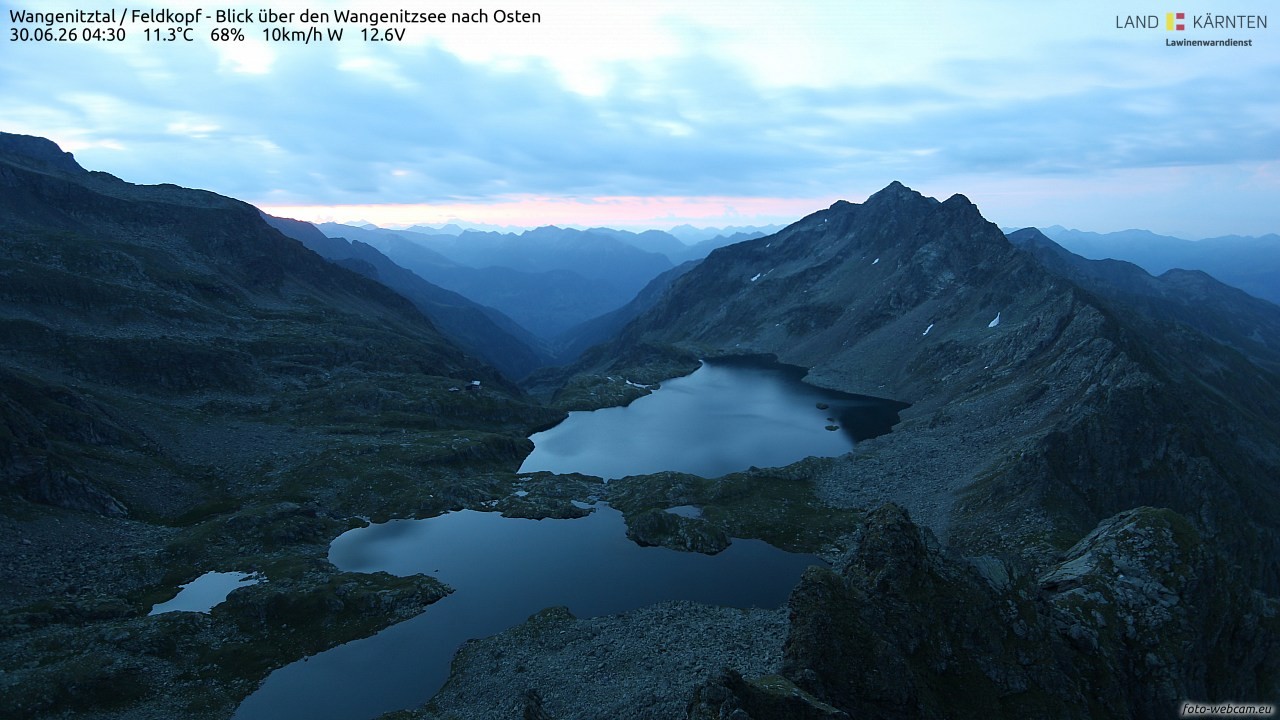 Archiv Foto Webcam Feldkopf - Blick über den Wangenitzsee nach Osten