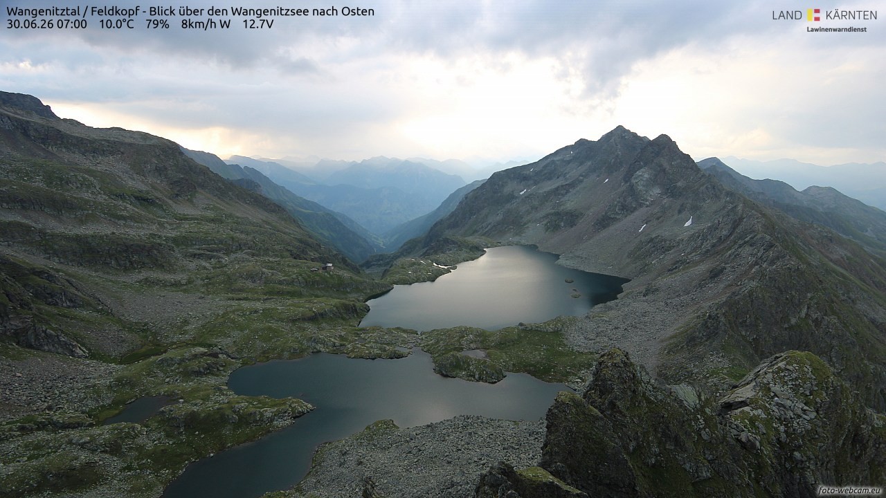 Archiv Foto Webcam Feldkopf - Blick über den Wangenitzsee nach Osten