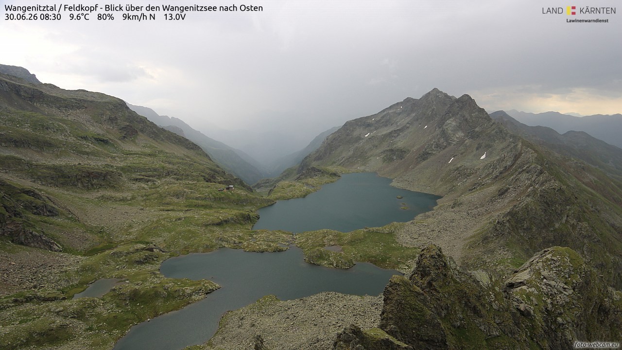 Archiv Foto Webcam Feldkopf - Blick über den Wangenitzsee nach Osten