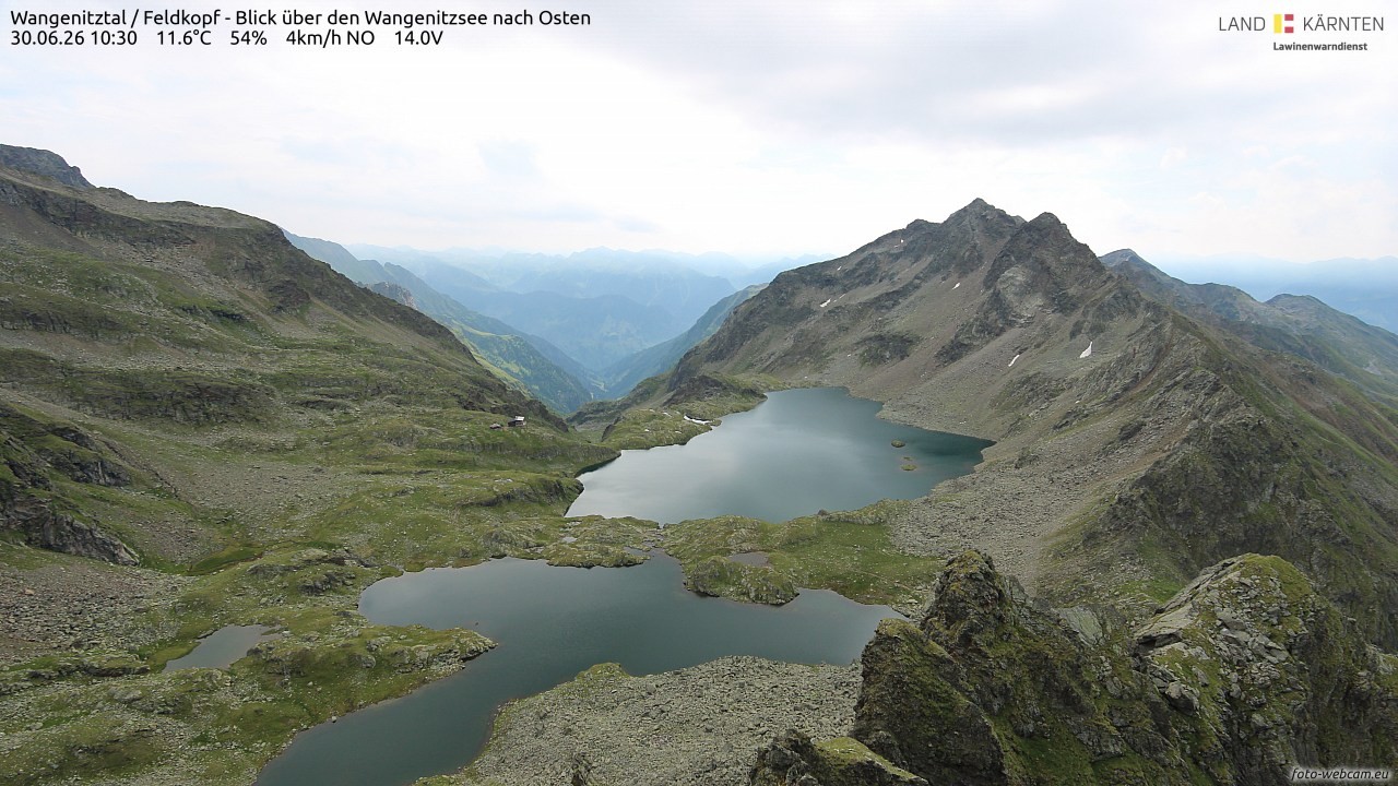 Archiv Foto Webcam Feldkopf - Blick über den Wangenitzsee nach Osten