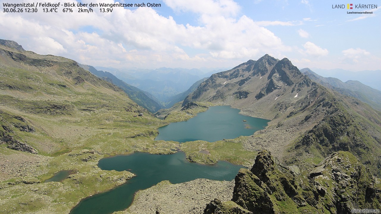 Archiv Foto Webcam Feldkopf - Blick über den Wangenitzsee nach Osten