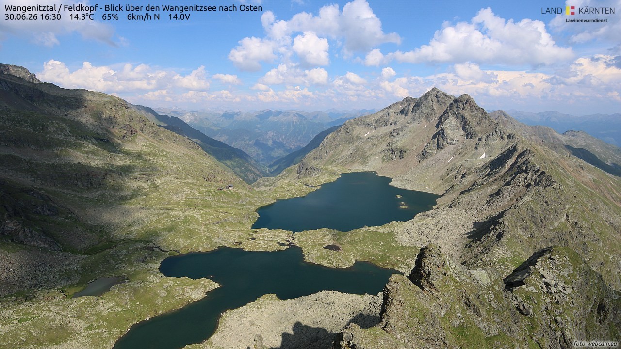 Archiv Foto Webcam Feldkopf - Blick über den Wangenitzsee nach Osten