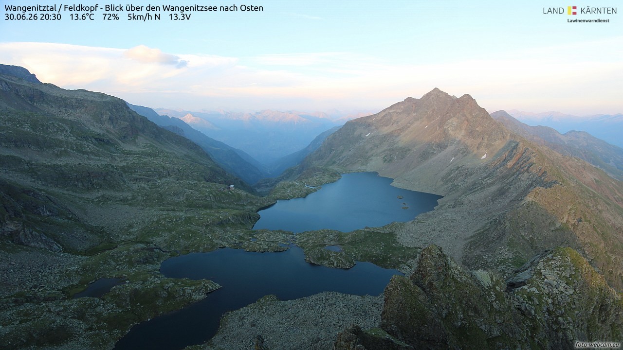 Archiv Foto Webcam Feldkopf - Blick über den Wangenitzsee nach Osten
