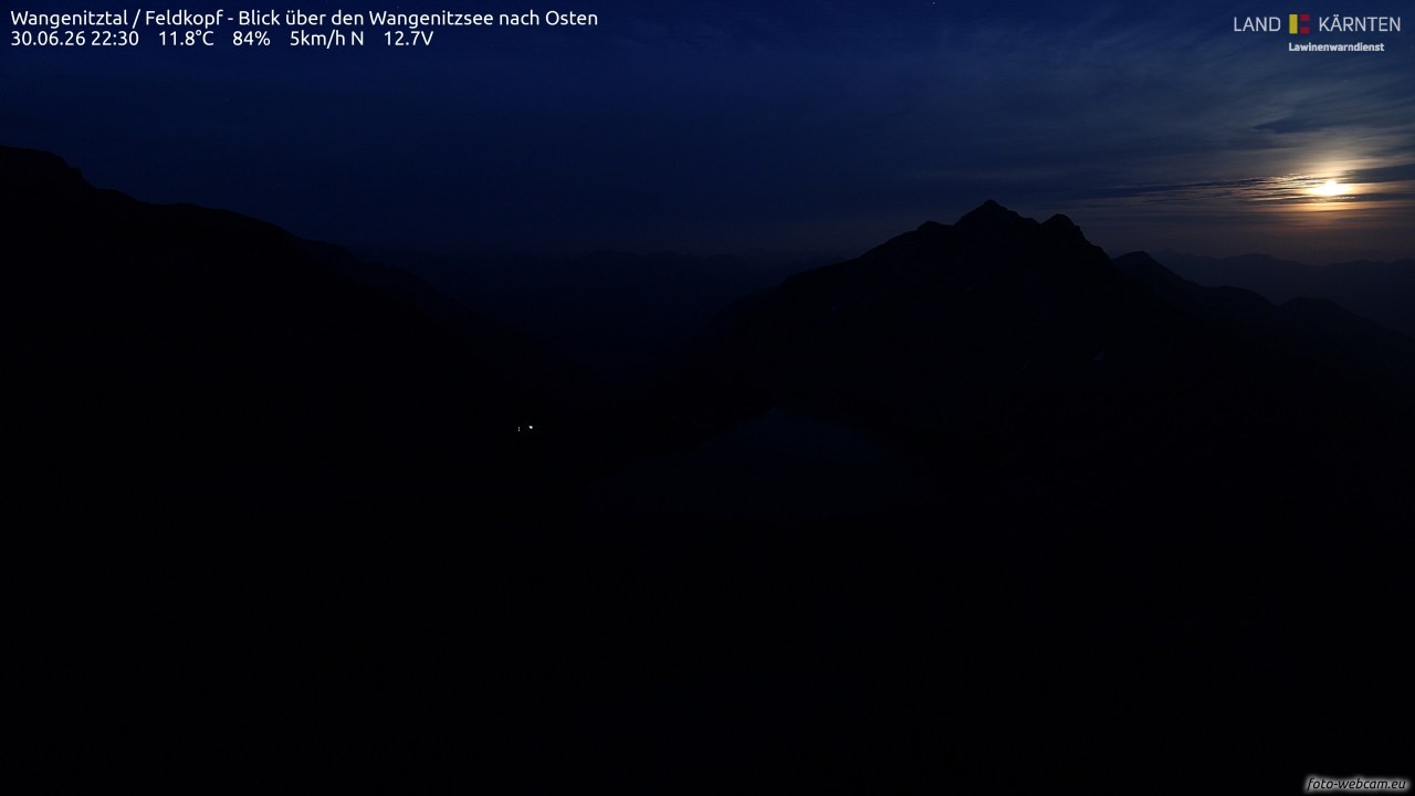 Archiv Foto Webcam Feldkopf - Blick über den Wangenitzsee nach Osten