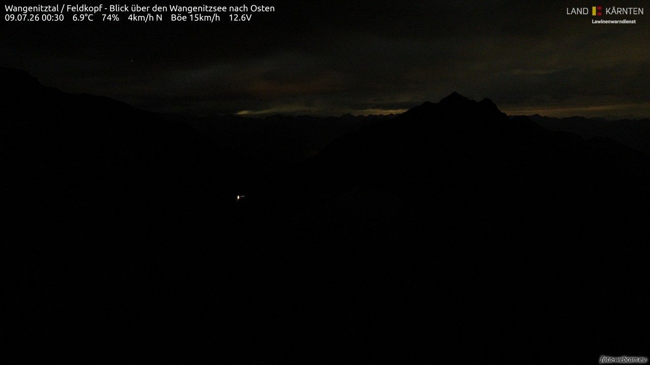 Archiv Foto Webcam Feldkopf - Blick über den Wangenitzsee nach Osten