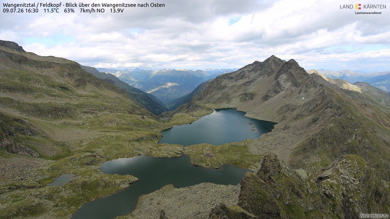 Archiv Foto Webcam Feldkopf - Blick über den Wangenitzsee nach Osten