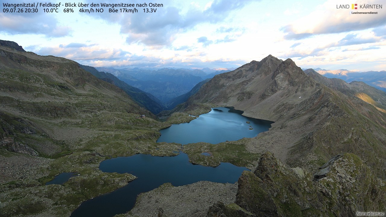 Archiv Foto Webcam Feldkopf - Blick über den Wangenitzsee nach Osten