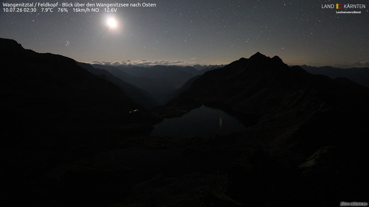 Archiv Foto Webcam Feldkopf - Blick über den Wangenitzsee nach Osten