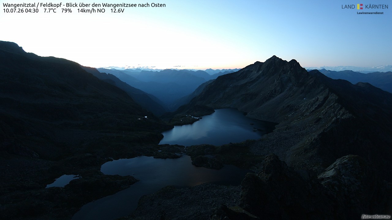 Archiv Foto Webcam Feldkopf - Blick über den Wangenitzsee nach Osten