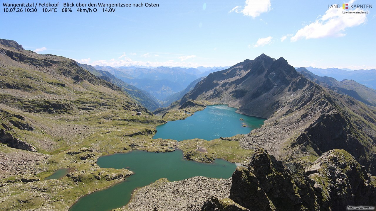 Archiv Foto Webcam Feldkopf - Blick über den Wangenitzsee nach Osten