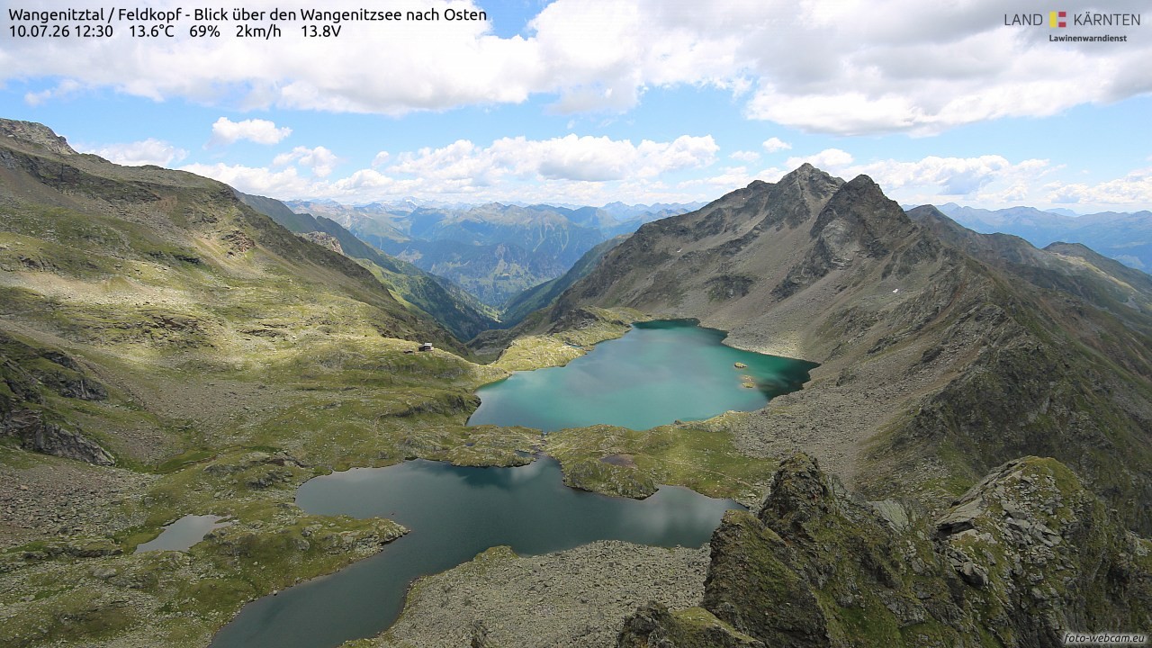 Archiv Foto Webcam Feldkopf - Blick über den Wangenitzsee nach Osten