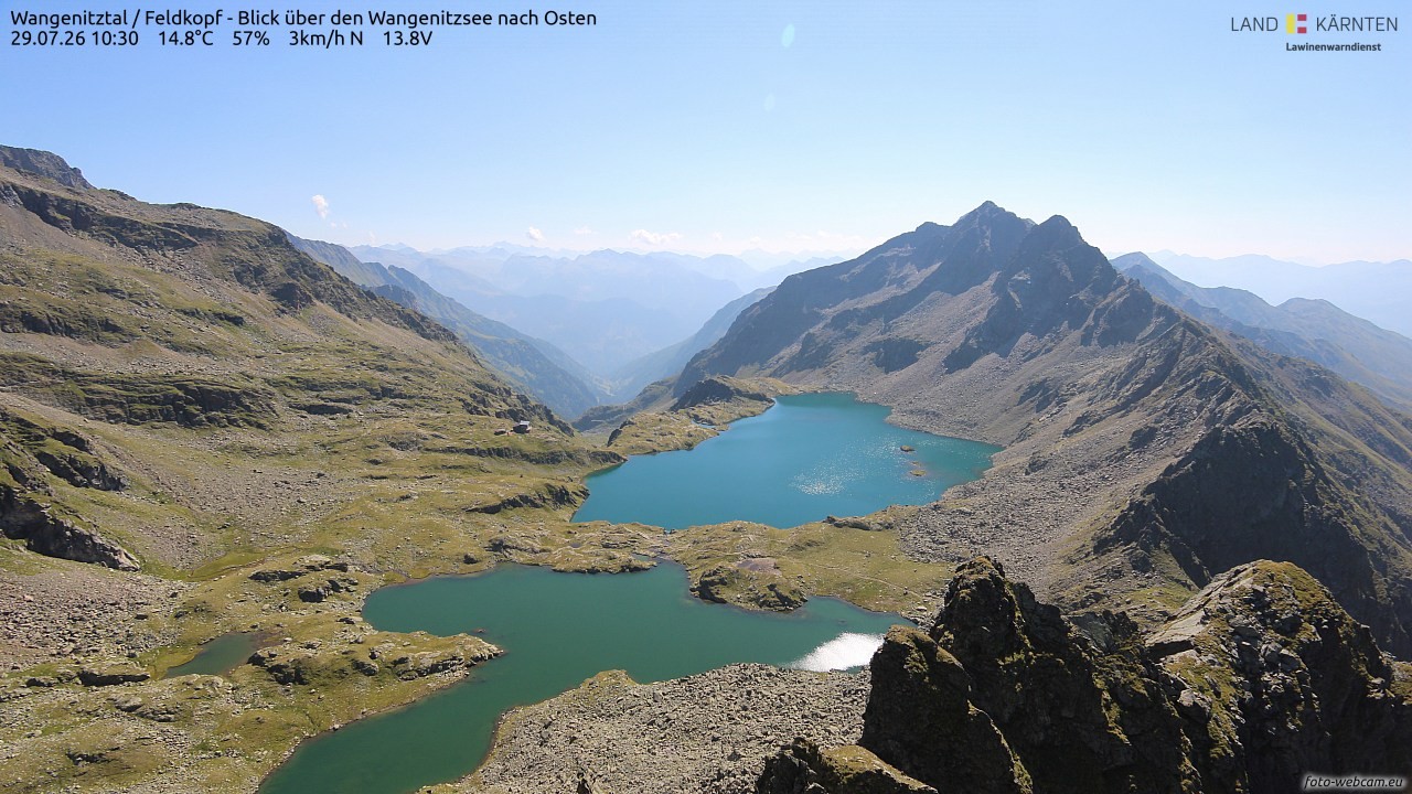 Archiv Foto Webcam Feldkopf - Blick über den Wangenitzsee nach Osten