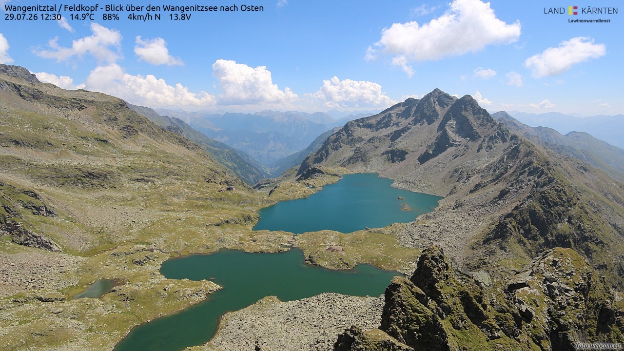 Archiv Foto Webcam Feldkopf - Blick über den Wangenitzsee nach Osten