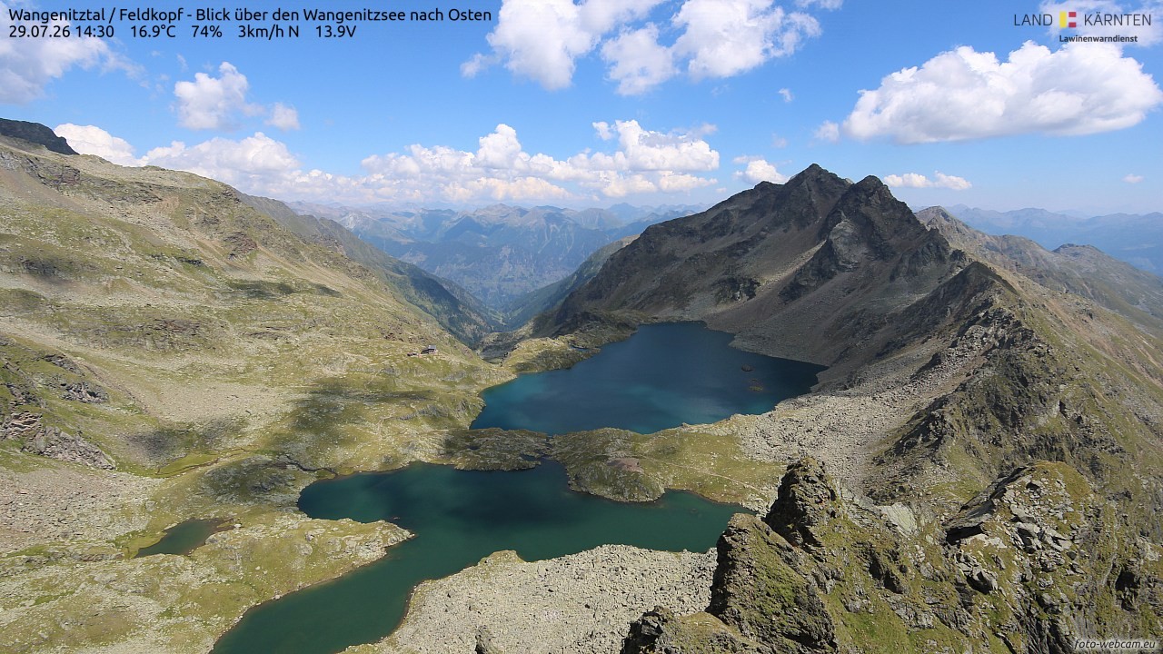 Archiv Foto Webcam Feldkopf - Blick über den Wangenitzsee nach Osten