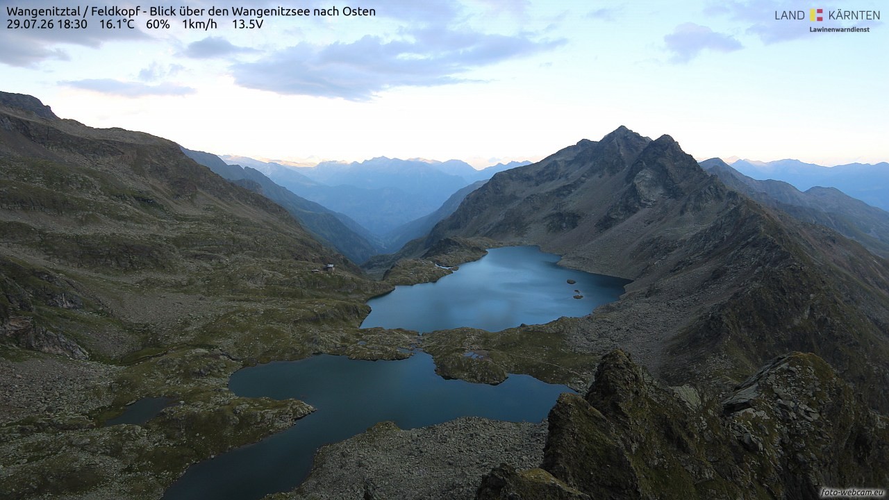 Archiv Foto Webcam Feldkopf - Blick über den Wangenitzsee nach Osten