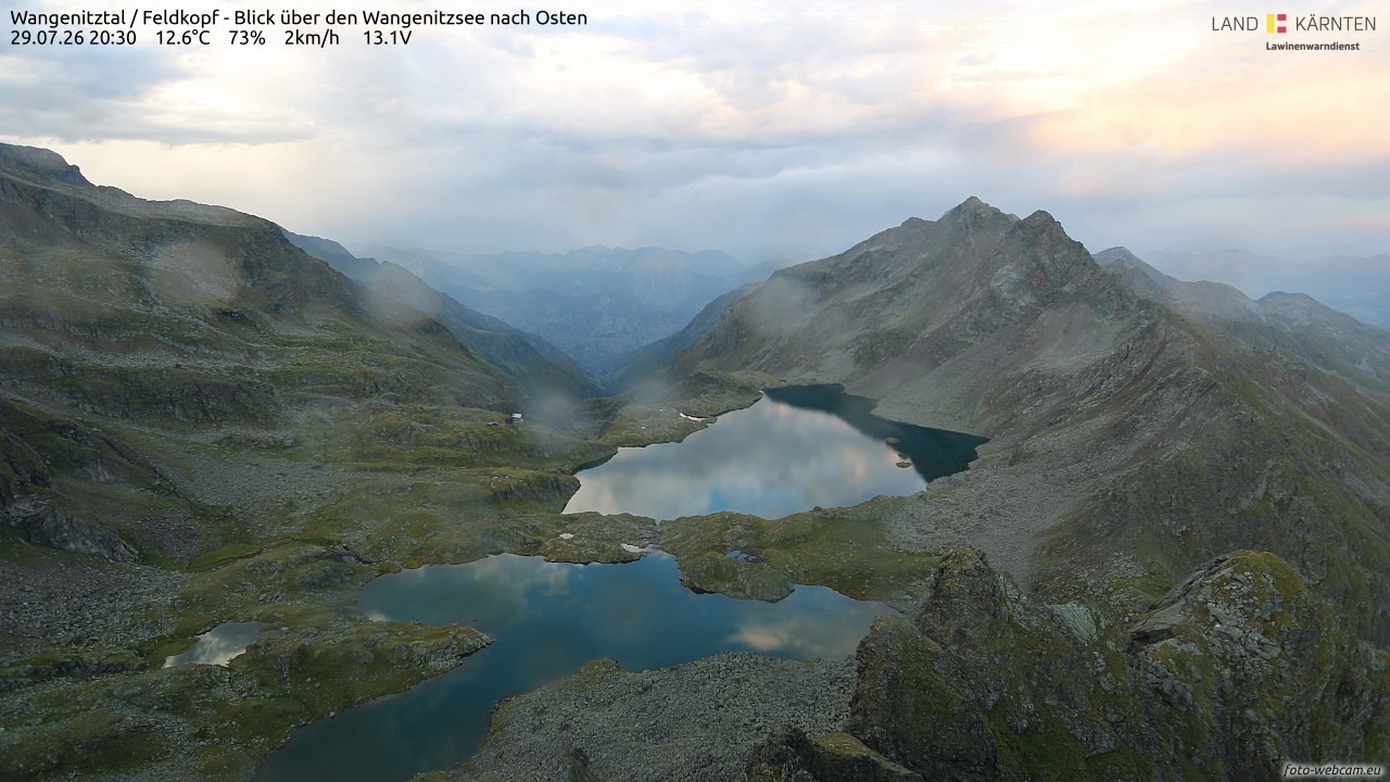 Archiv Foto Webcam Feldkopf - Blick über den Wangenitzsee nach Osten