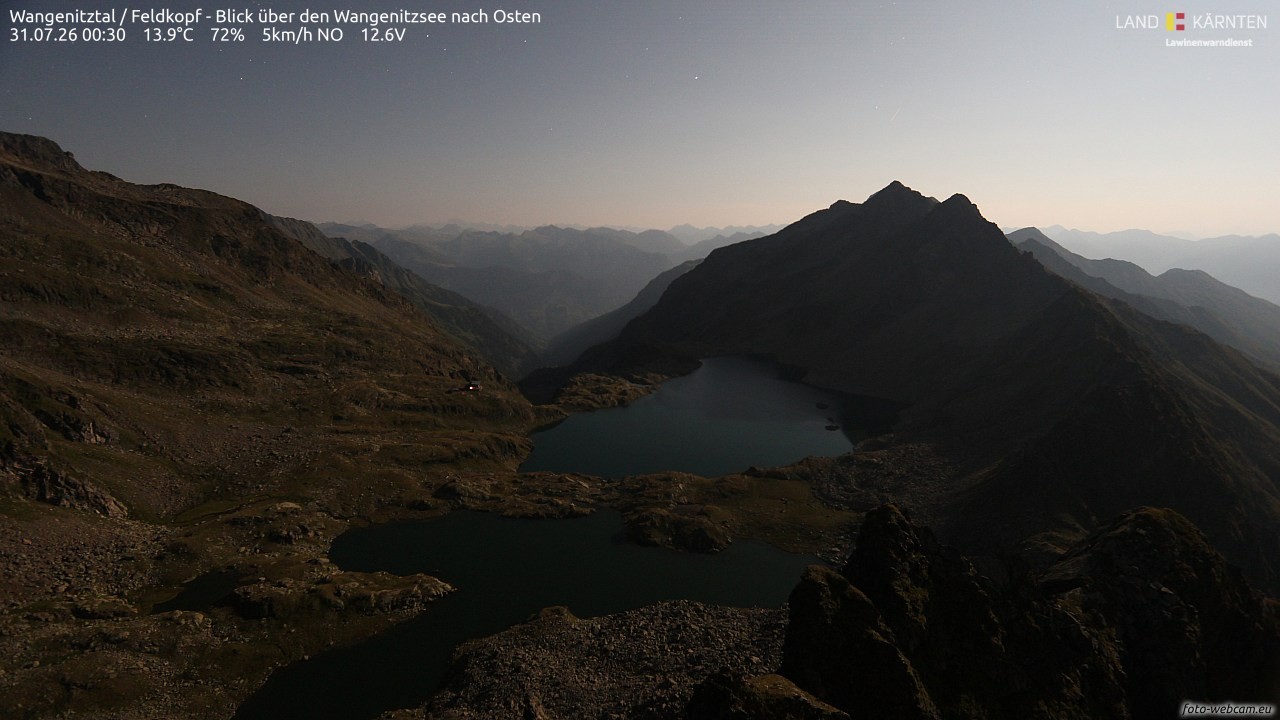 Archiv Foto Webcam Feldkopf - Blick über den Wangenitzsee nach Osten