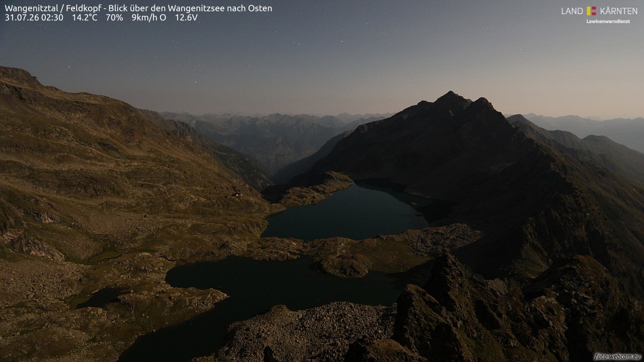 Archiv Foto Webcam Feldkopf - Blick über den Wangenitzsee nach Osten