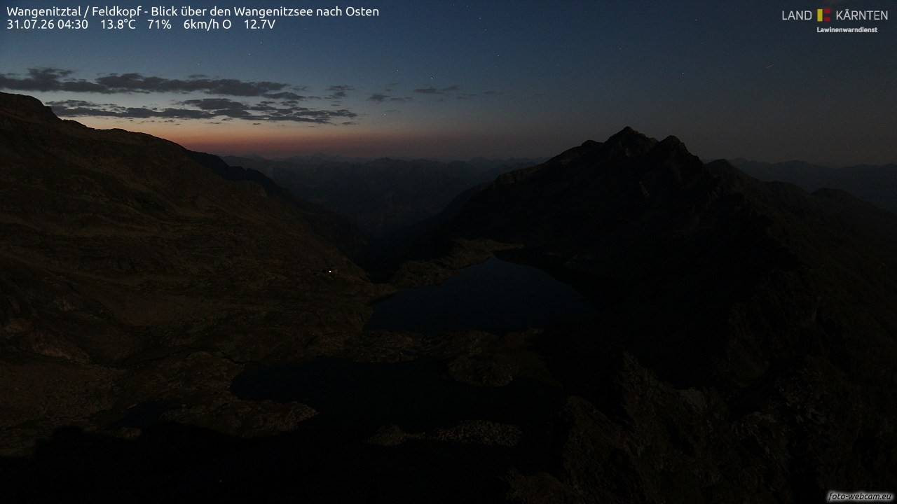 Archiv Foto Webcam Feldkopf - Blick über den Wangenitzsee nach Osten