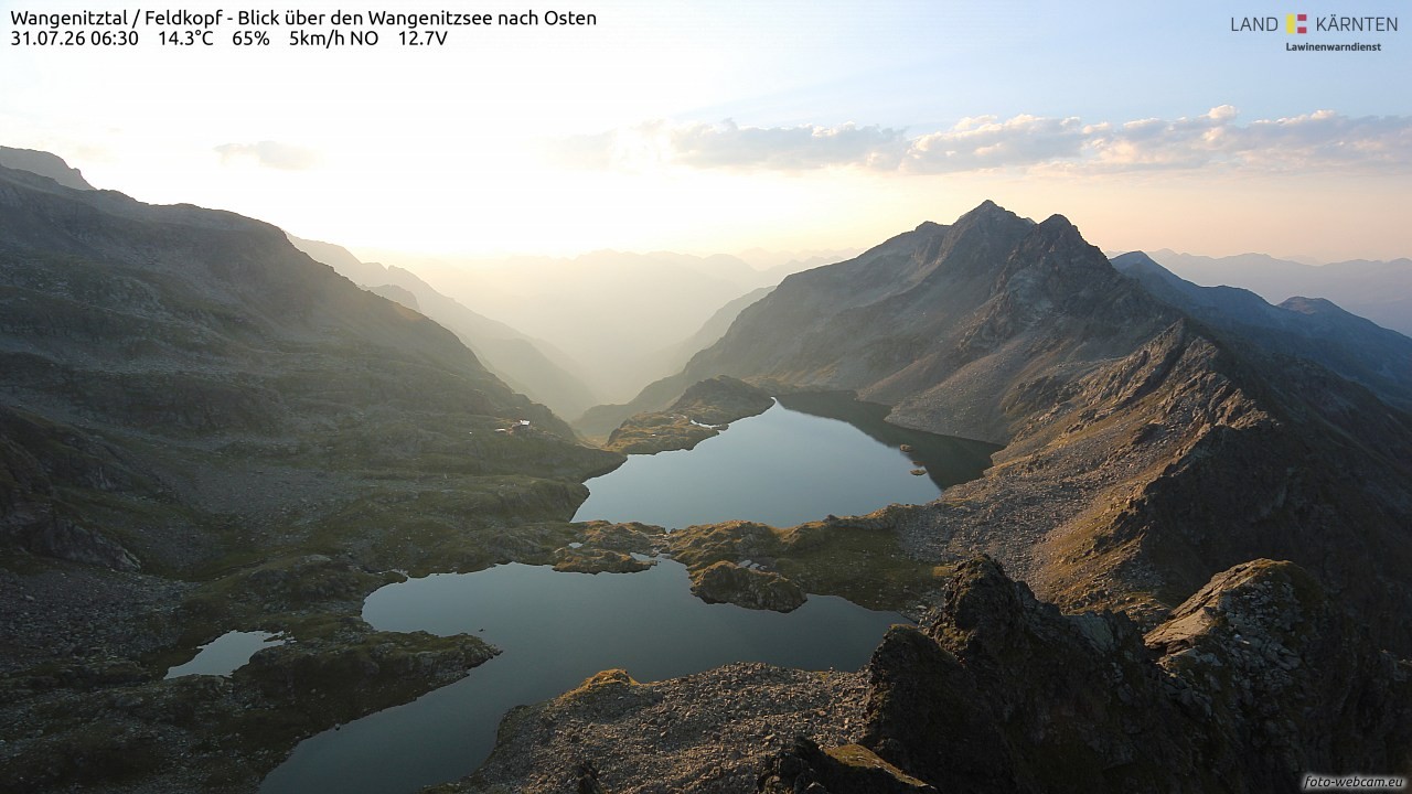Archiv Foto Webcam Feldkopf - Blick über den Wangenitzsee nach Osten