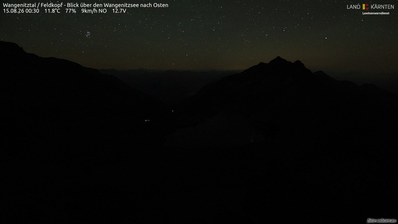 Archiv Foto Webcam Feldkopf - Blick über den Wangenitzsee nach Osten