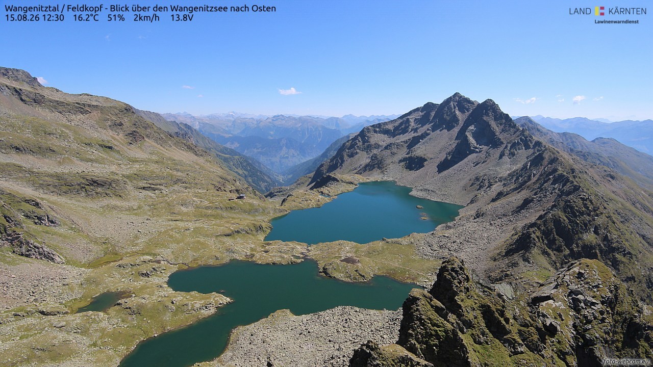 Archiv Foto Webcam Feldkopf - Blick über den Wangenitzsee nach Osten