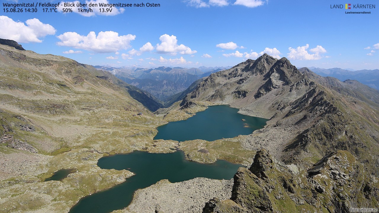 Archiv Foto Webcam Feldkopf - Blick über den Wangenitzsee nach Osten