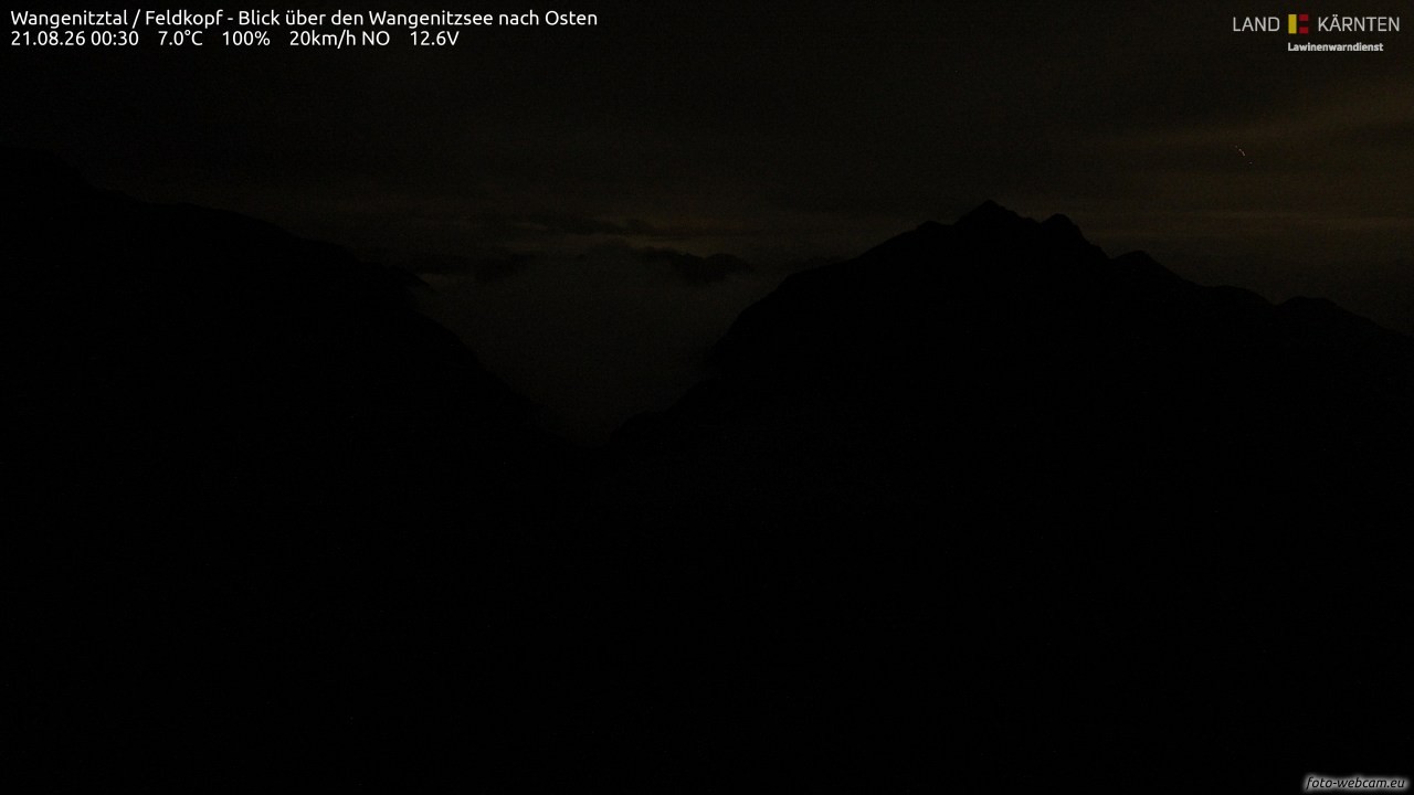 Archiv Foto Webcam Feldkopf - Blick über den Wangenitzsee nach Osten