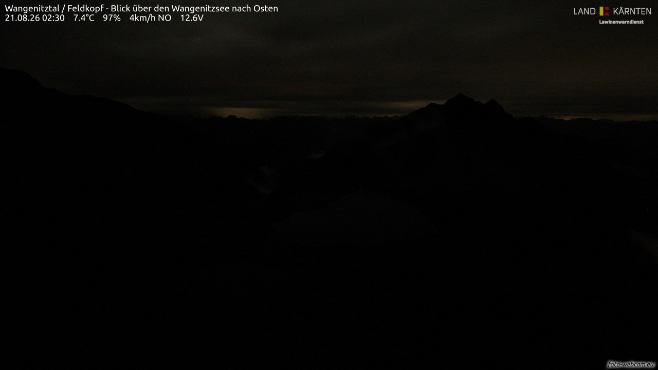 Archiv Foto Webcam Feldkopf - Blick über den Wangenitzsee nach Osten