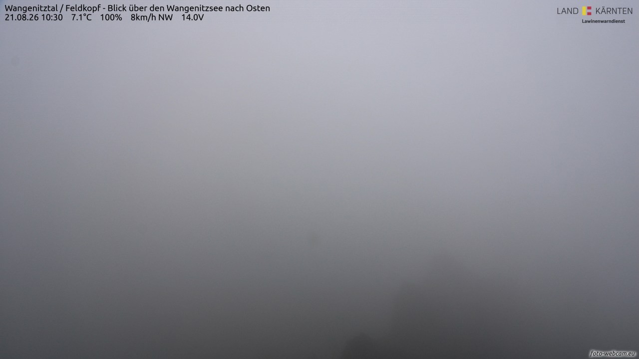 Archiv Foto Webcam Feldkopf - Blick über den Wangenitzsee nach Osten