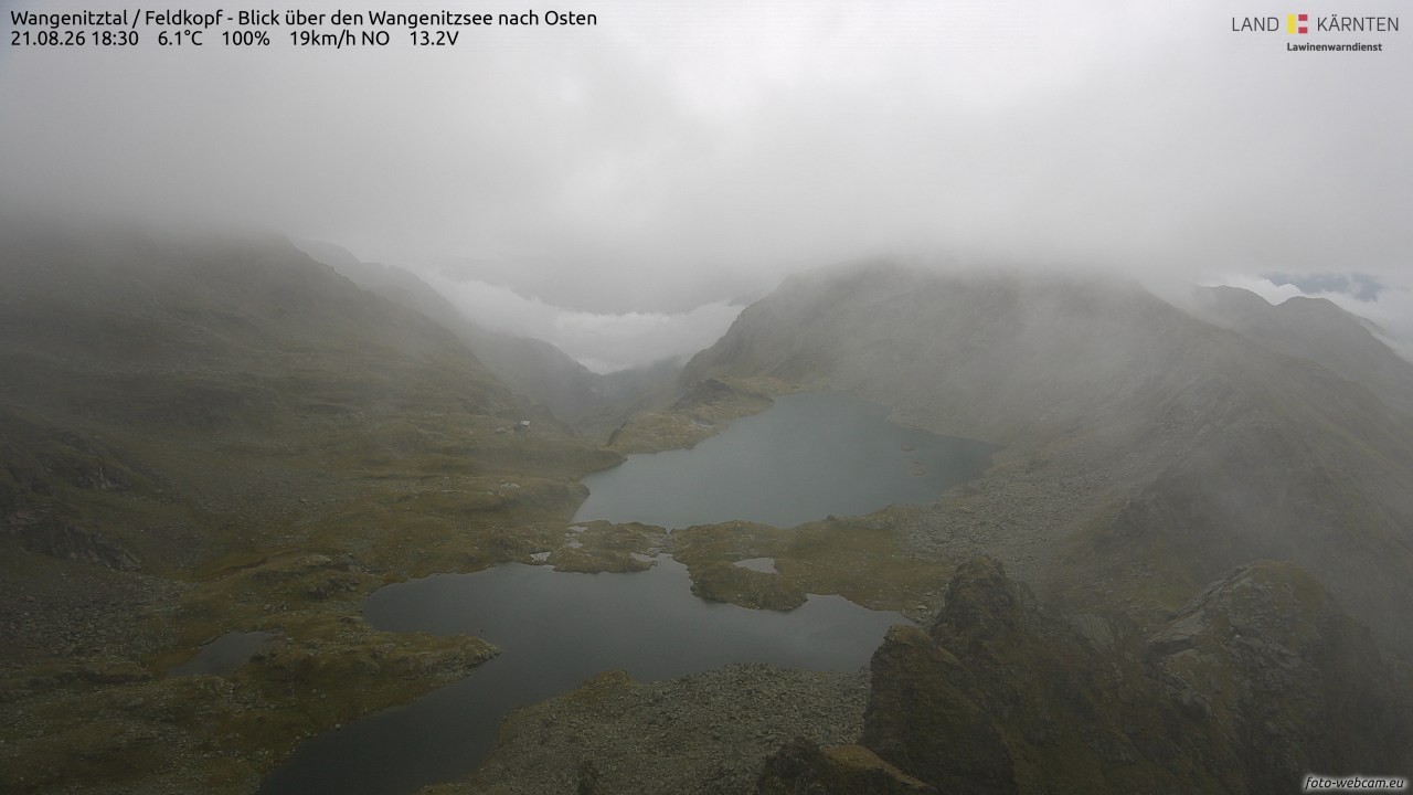 Archiv Foto Webcam Feldkopf - Blick über den Wangenitzsee nach Osten