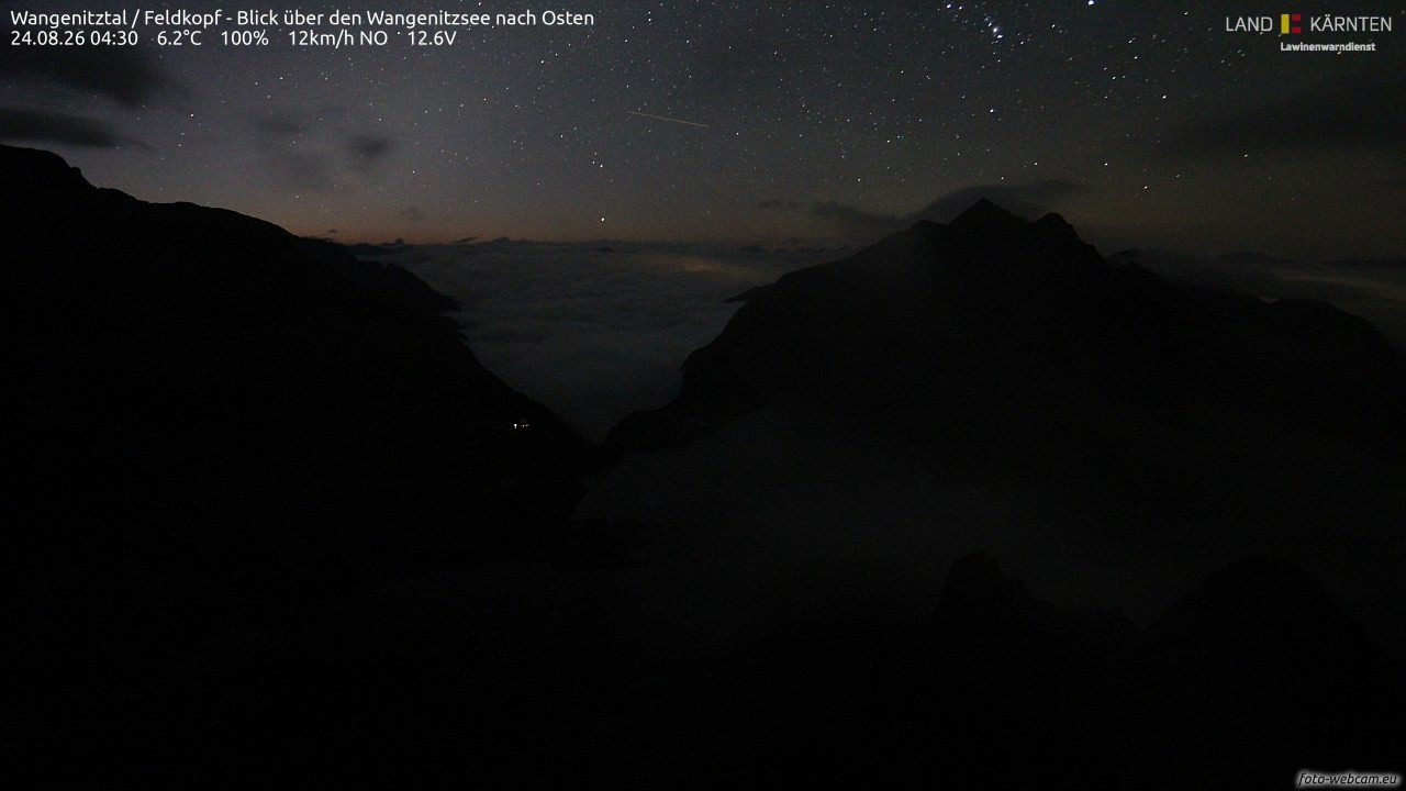 Archiv Foto Webcam Feldkopf - Blick über den Wangenitzsee nach Osten