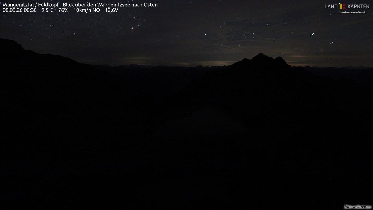 Archiv Foto Webcam Feldkopf - Blick über den Wangenitzsee nach Osten