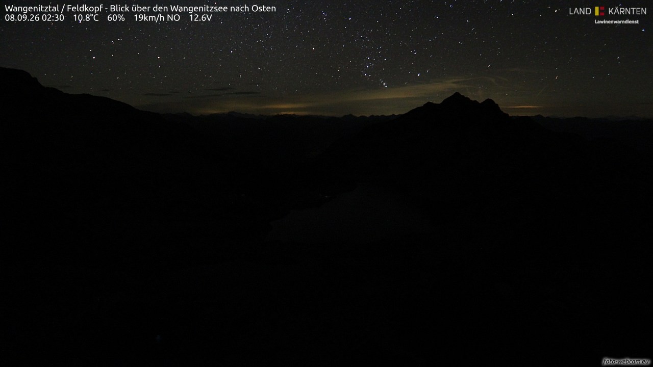 Archiv Foto Webcam Feldkopf - Blick über den Wangenitzsee nach Osten