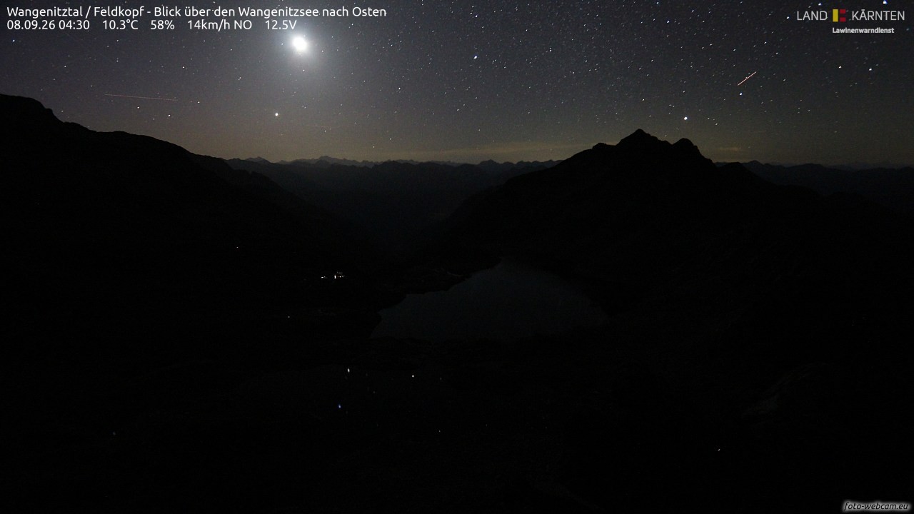 Archiv Foto Webcam Feldkopf - Blick über den Wangenitzsee nach Osten