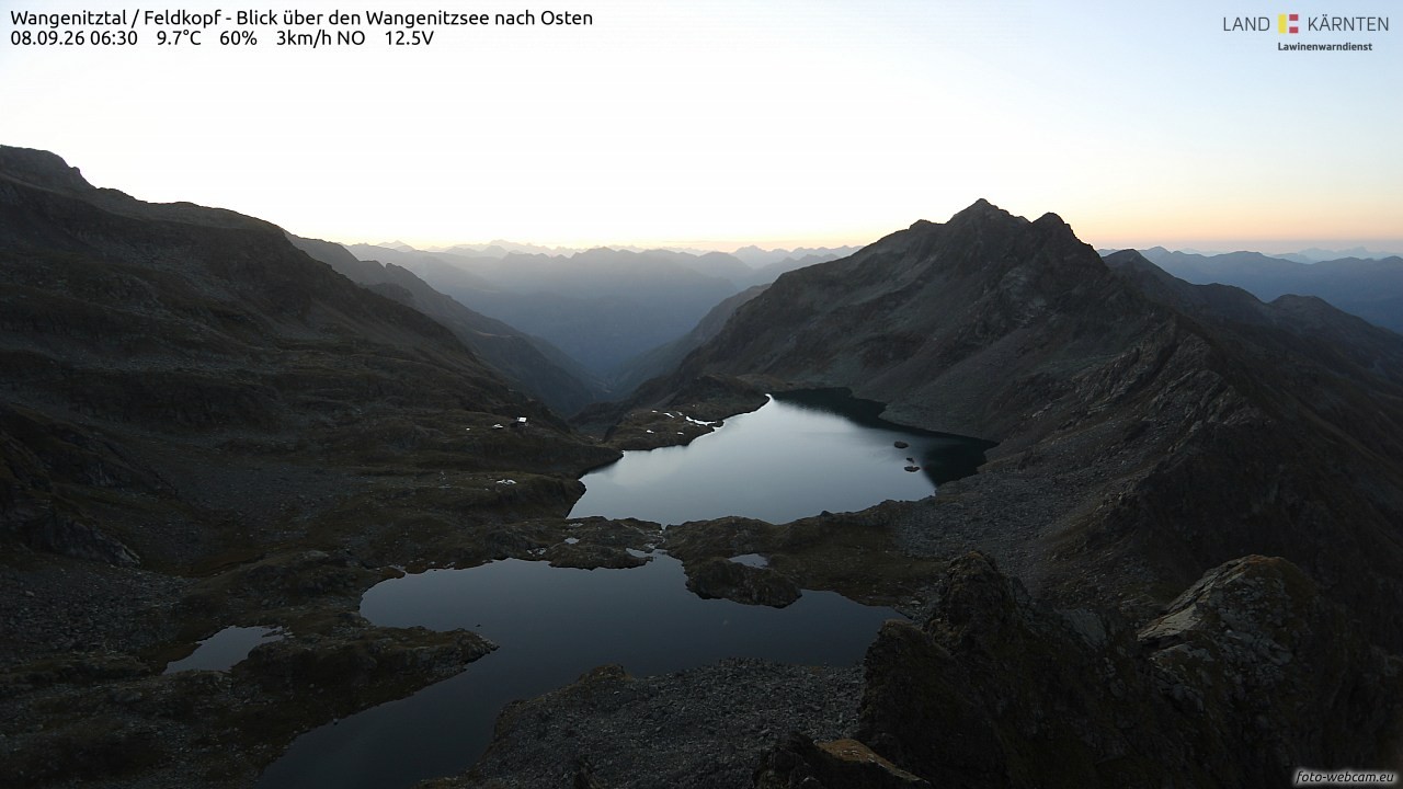 Archiv Foto Webcam Feldkopf - Blick über den Wangenitzsee nach Osten