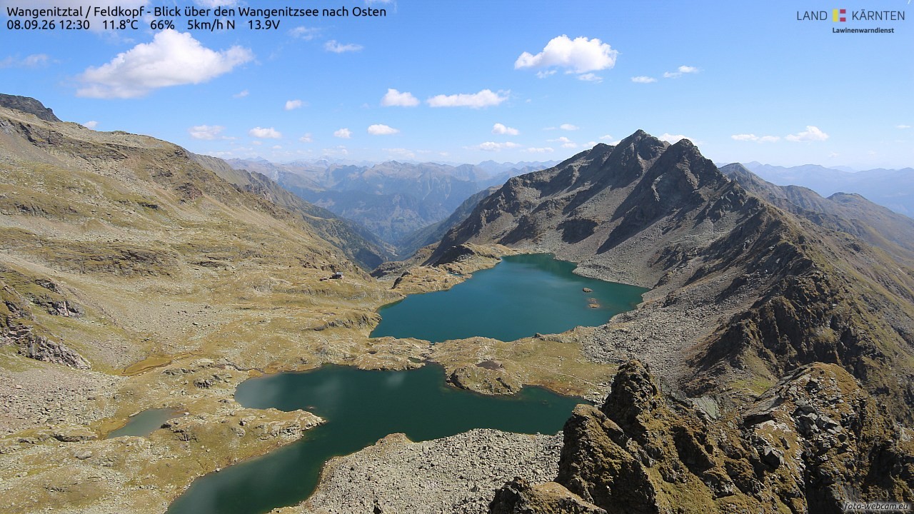 Archiv Foto Webcam Feldkopf - Blick über den Wangenitzsee nach Osten