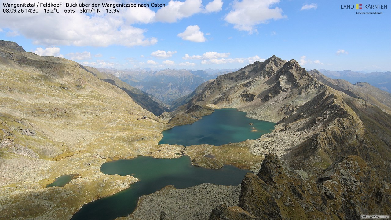 Archiv Foto Webcam Feldkopf - Blick über den Wangenitzsee nach Osten