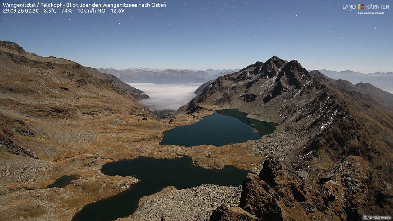 Archiv Foto Webcam Feldkopf - Blick über den Wangenitzsee nach Osten