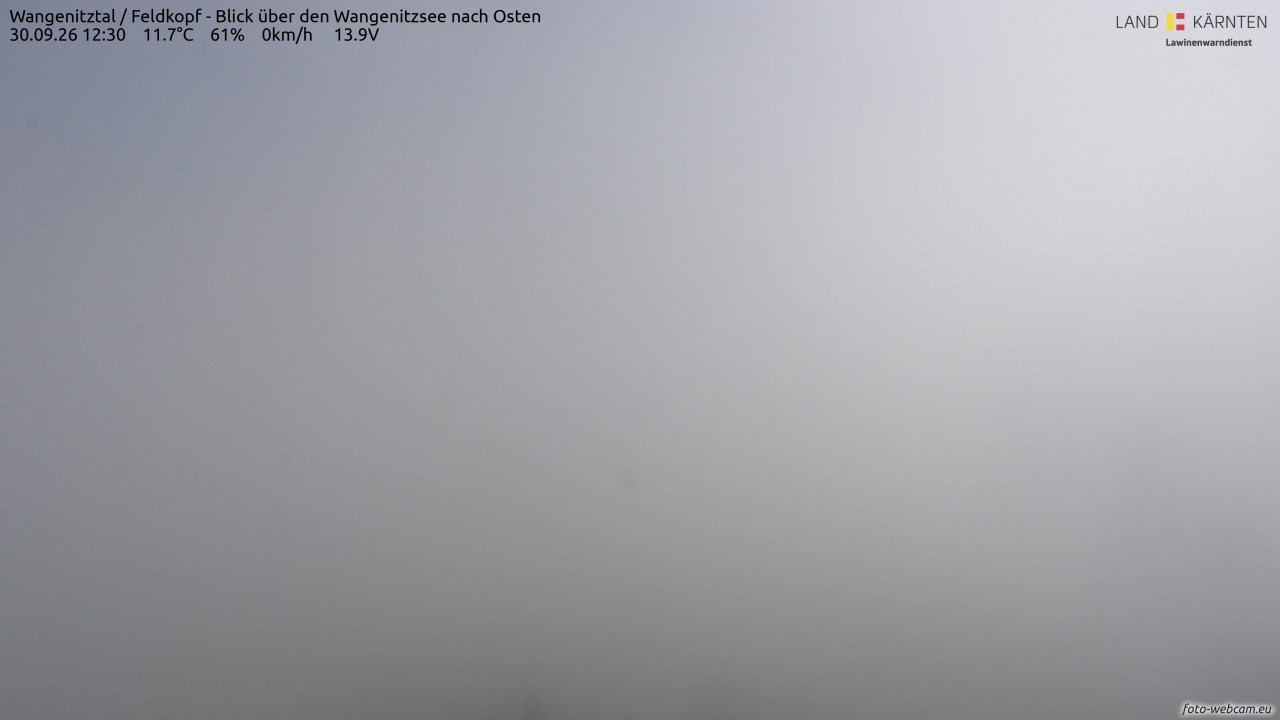 Archiv Foto Webcam Feldkopf - Blick über den Wangenitzsee nach Osten