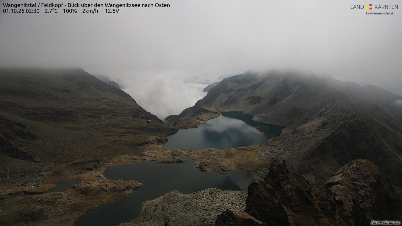 Archiv Foto Webcam Feldkopf - Blick über den Wangenitzsee nach Osten