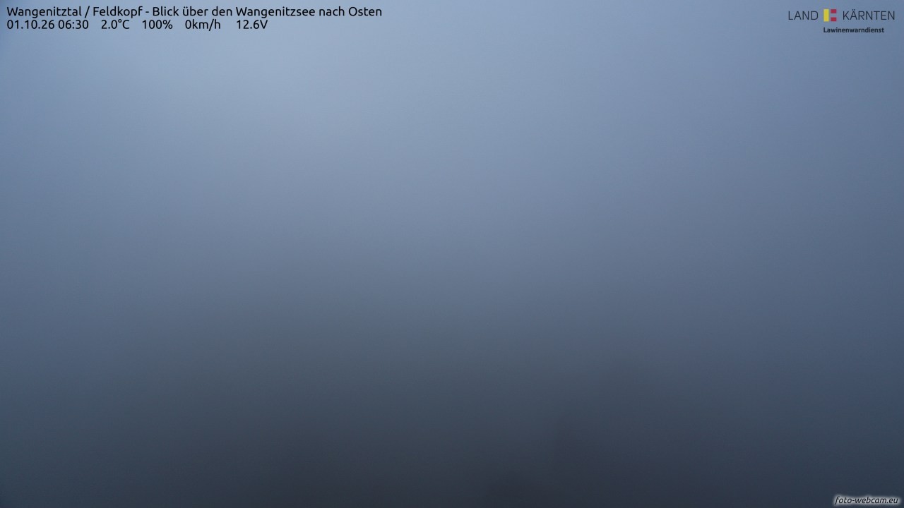 Archiv Foto Webcam Feldkopf - Blick über den Wangenitzsee nach Osten