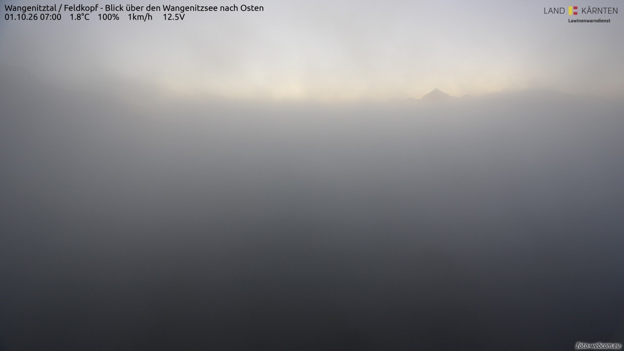 Archiv Foto Webcam Feldkopf - Blick über den Wangenitzsee nach Osten