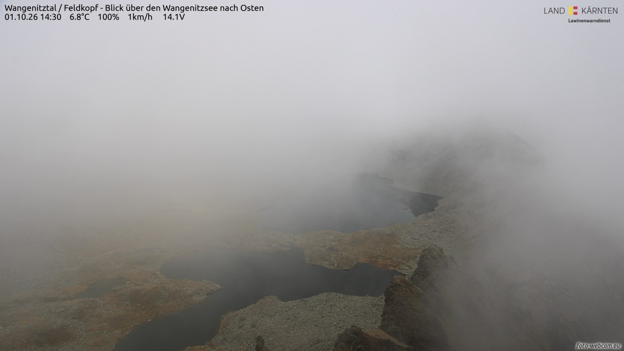 Archiv Foto Webcam Feldkopf - Blick über den Wangenitzsee nach Osten